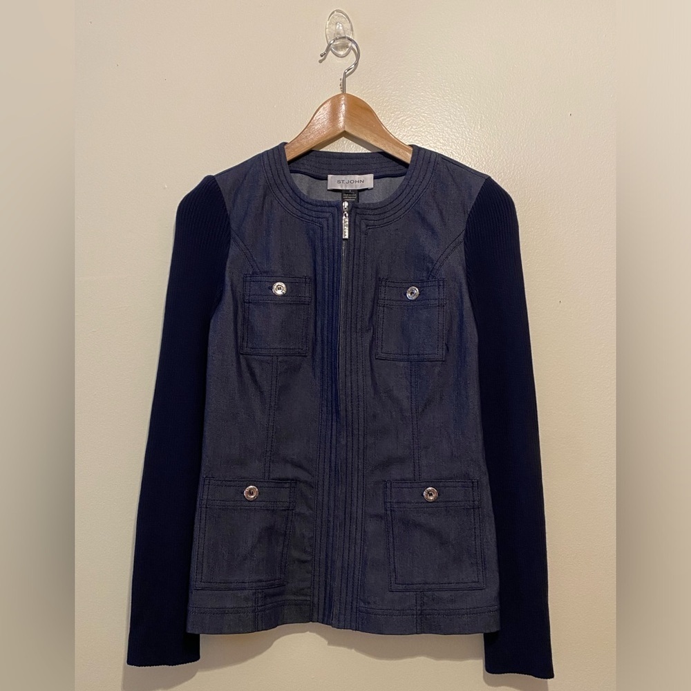 St. John Dark Blue Jean  Jacket . Size 2